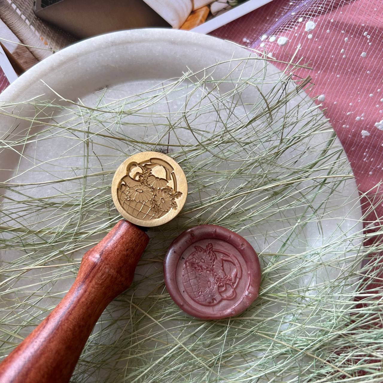 Wax seal stamp: Basket