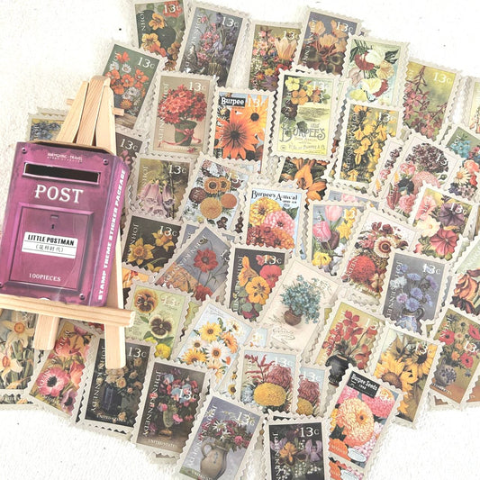 Faux Stamp Stickers (Flowers)