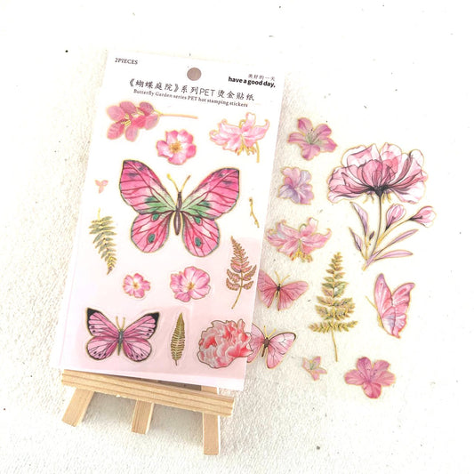 Butterfly Pet Sticker Sheet ( Pink )