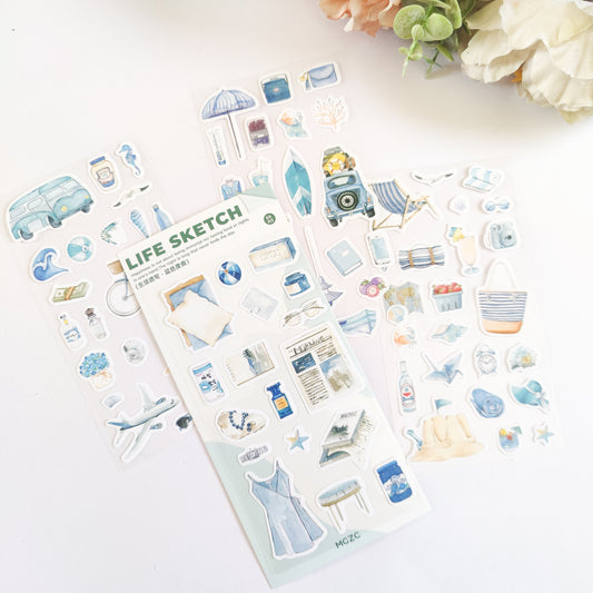 Blue Themed Sticker Pack