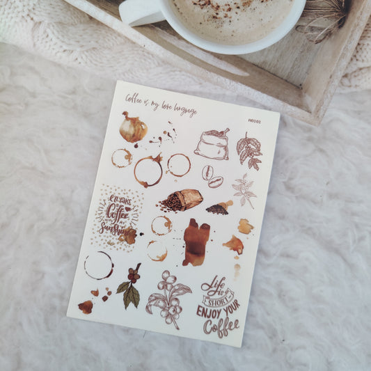 Coffee theme sticker sheet 2